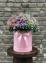 Цветочная композиция из Гипсофила и Розы в шляпной коробке #REPLACE_PRED# Кохме
