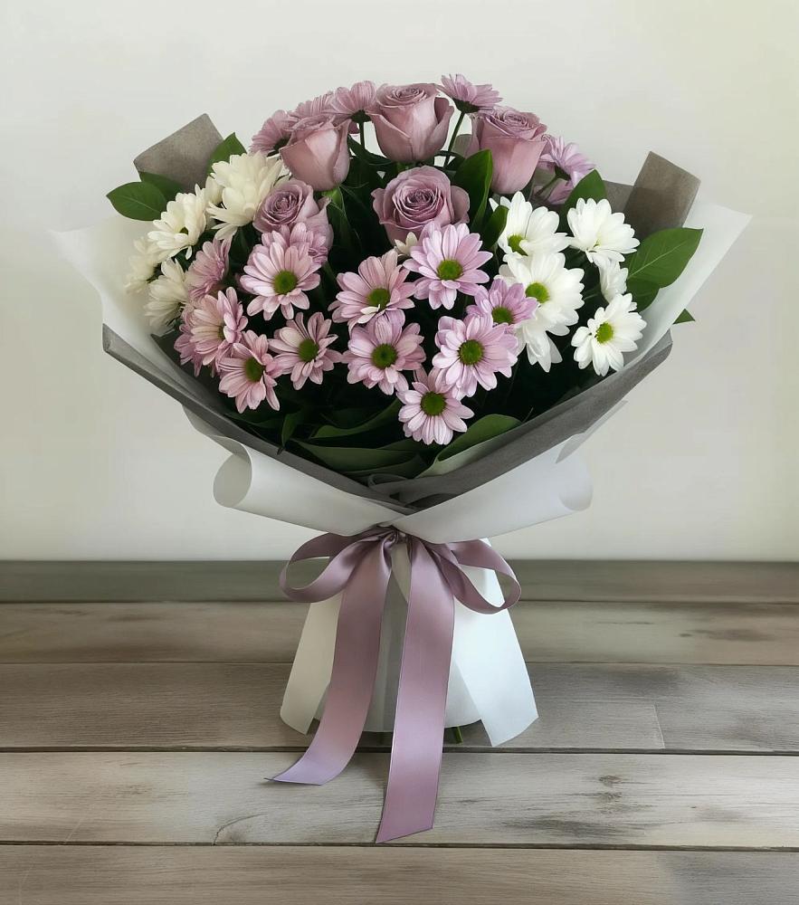 Букет цветов из: Хризантемы и Розы в Кохме