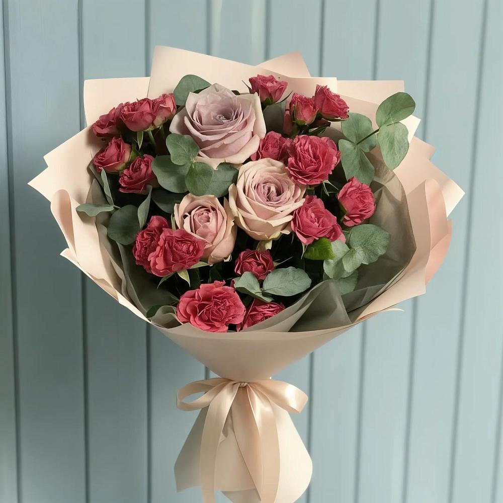 Букет цветов из: Гвоздики и Розы в Кохме