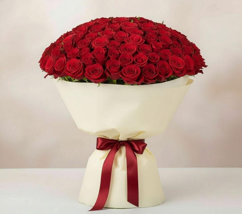 Букет 101 Красная роза Милано в Кохме