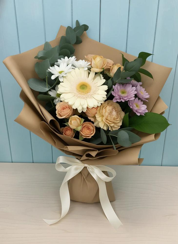 Букет цветов из: Герберы и Хризантемы в Кохме