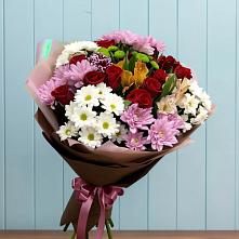 Букет цветов из:  Розы, Хризантемы и Альстромерии в Кохме